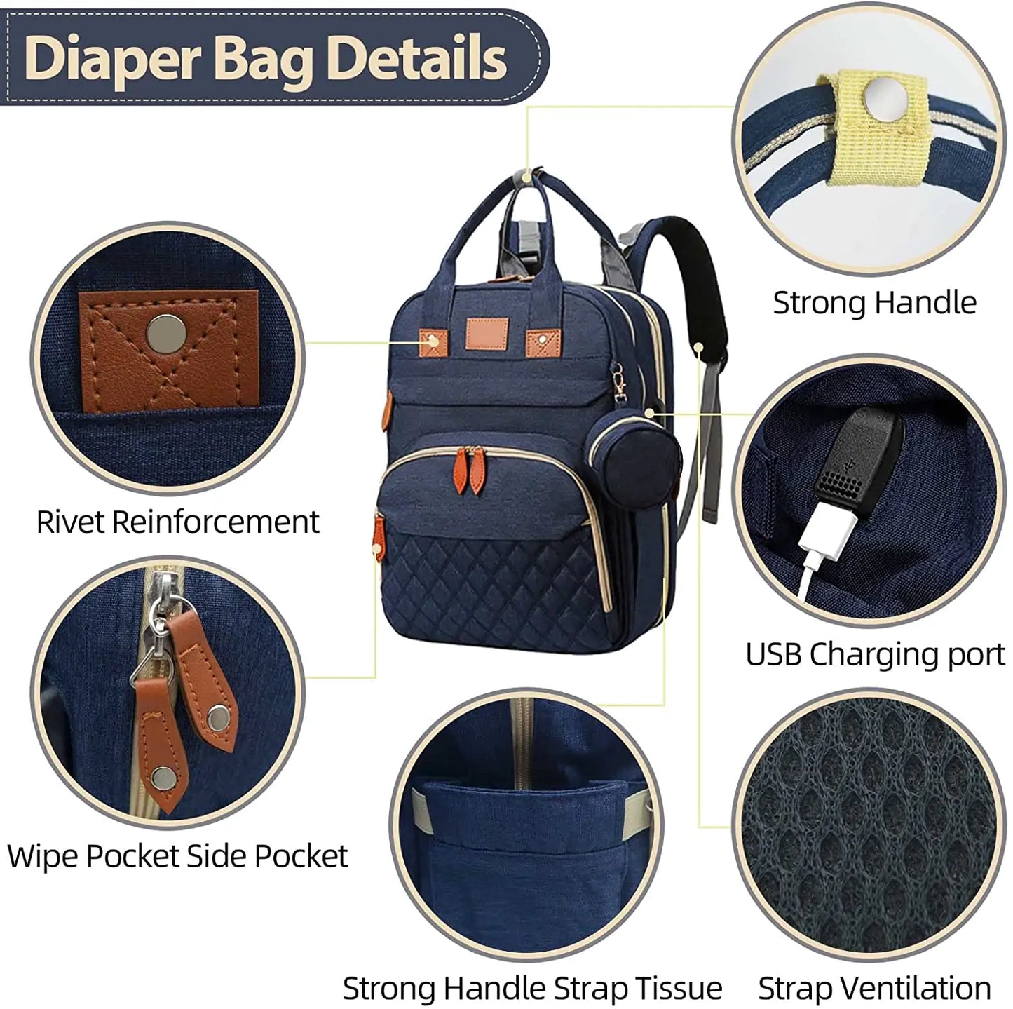 BabyHaven™ BabyCare Bag – Foldable Diaper Bag with Changing Station