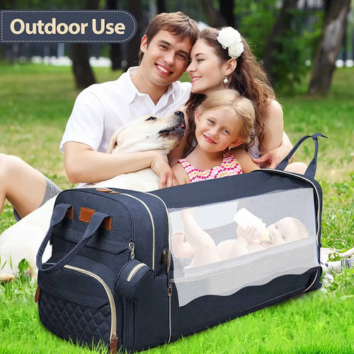 BabyHaven™ BabyCare Bag – Foldable Diaper Bag with Changing Station