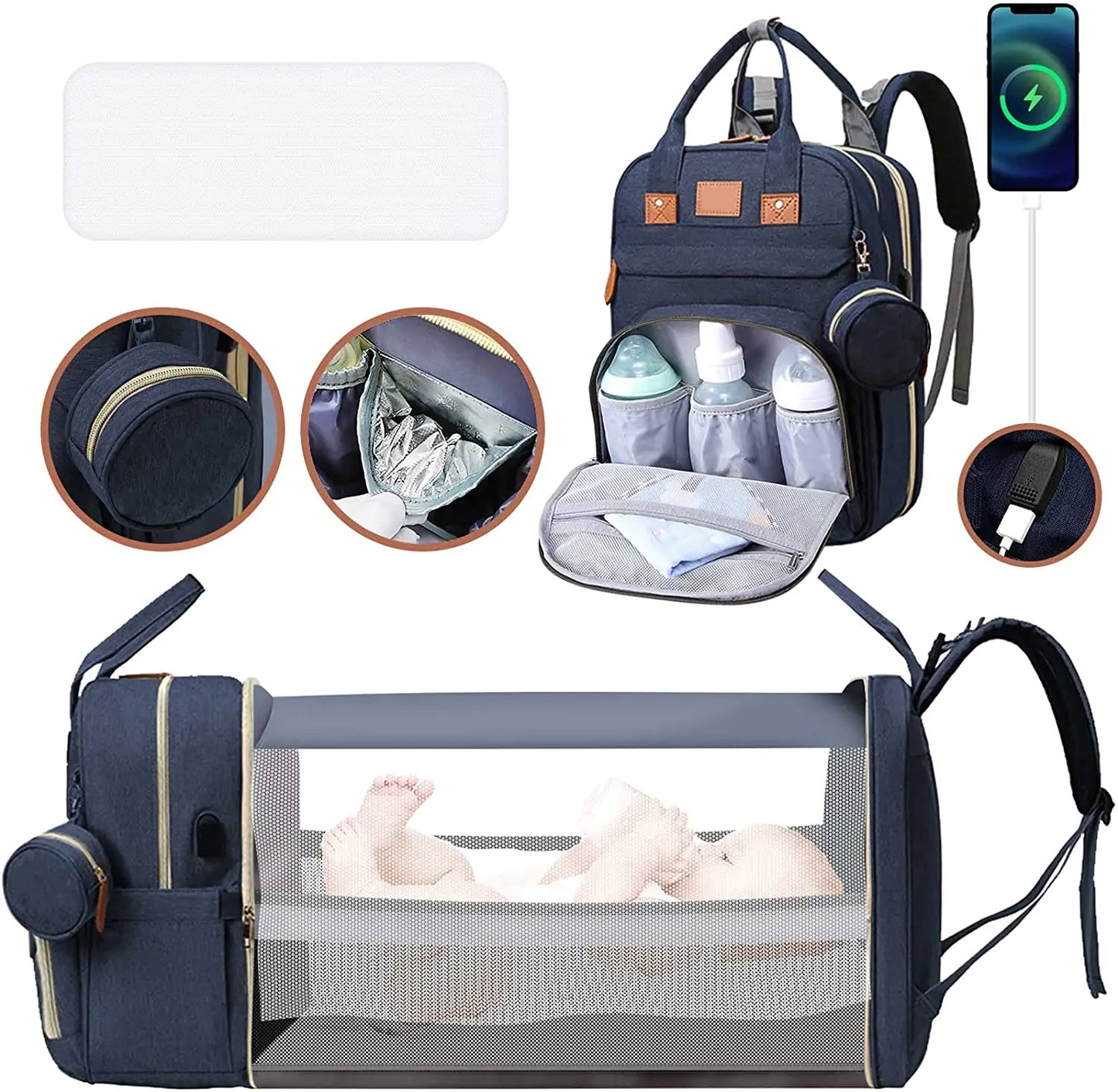 BabyHaven™ BabyCare Bag – Foldable Diaper Bag with Changing Station